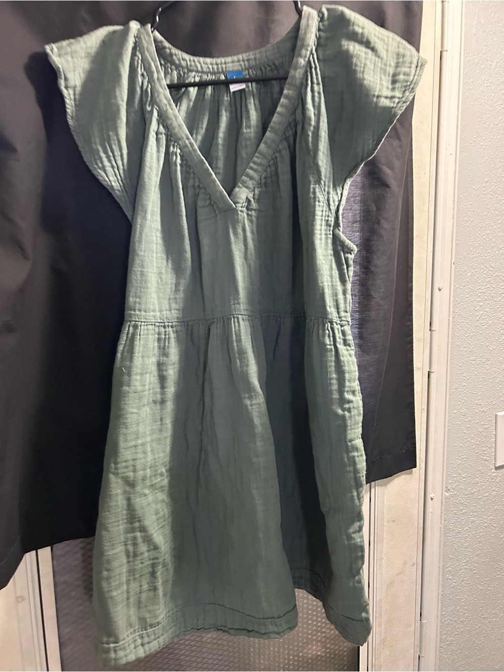 Women’s Olive Green Flutter Sleeve Dress